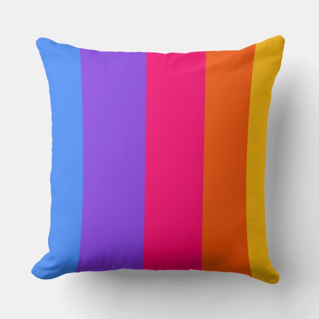 Coussin Rayures arc-en-ciel (Recto)