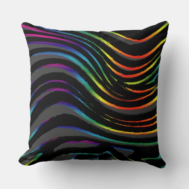 Coussin Rayures arc-en-ciel (Recto)