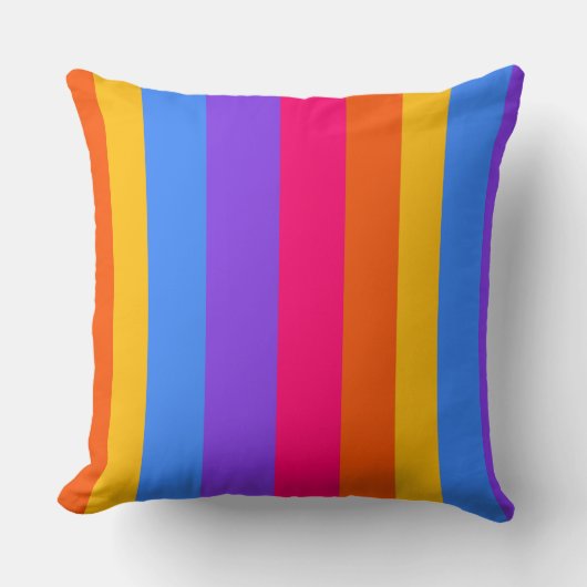 Coussin Rayures arc-en-ciel (Recto)