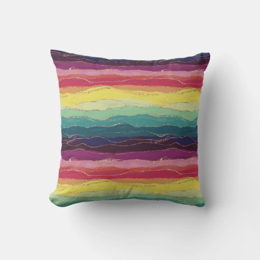 Coussin Rayures arc-en-ciel (Recto)