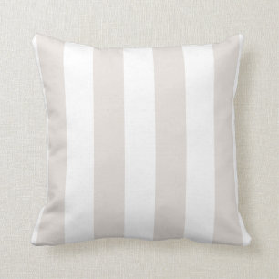Coussin Rayures beiges et blanches