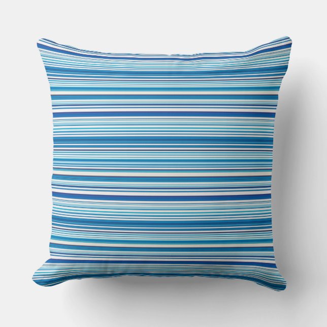 Coussin Rayures blanches bleues mignonnes (Recto)