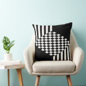 Coussin Rayures blanches et noires élégantes en losange da (Chaise)