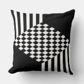 Coussin Rayures blanches et noires élégantes en losange da (Recto)