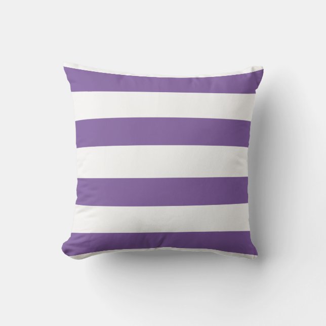 Coussin Rayures blanches violettes modernes (Recto)