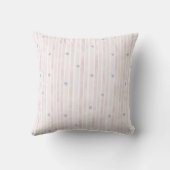 Coussin Rayures bleues Cœurs roses Anniversaire (Verso)