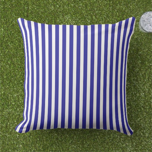 Coussin Rayures Bleues Et Blanches (Herbe)