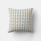 Coussin Rayures Bleues Et Crème Et Fleurs (Verso)