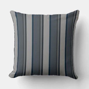 Coussin Rayures bleues et grises