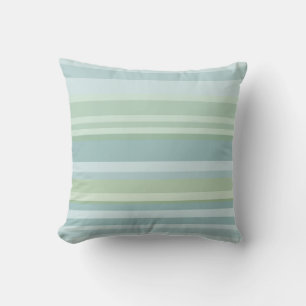 Coussin rayures bleues et vertes vintage