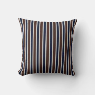 Coussin rayures bleues rouges et blanches