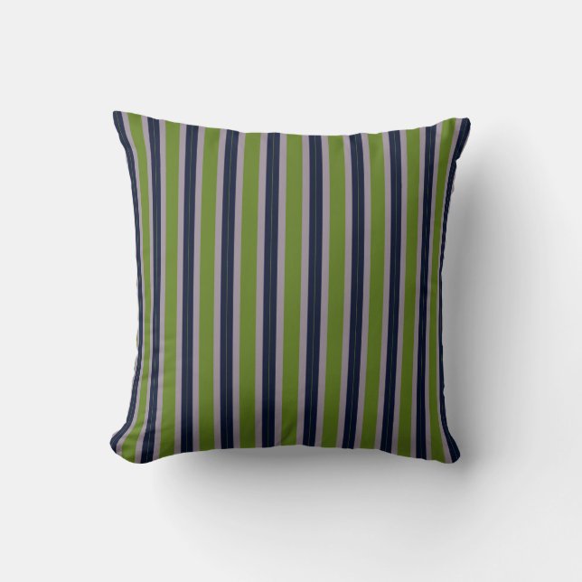 Coussin Rayures bleues, vertes et violettes (Recto)