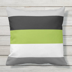 Coussin Rayures blocs de couleur modernes vert citron gris
