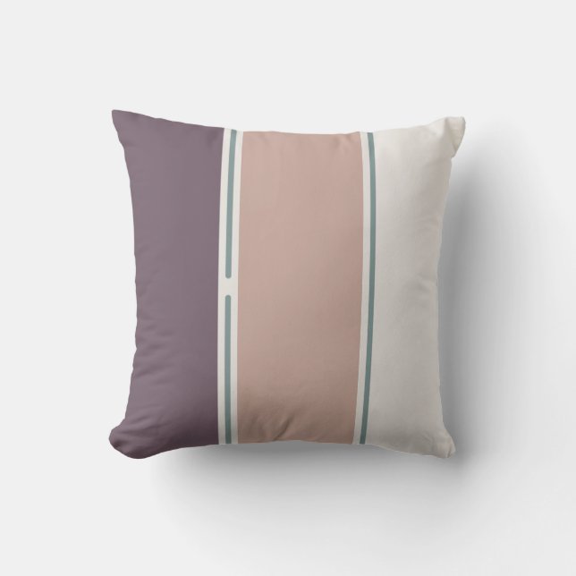 Coussin Rayures chaudes de sable et de beige (Recto)