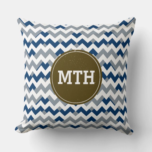 Coussin rayures chevron géométriques personnalisées (Recto)