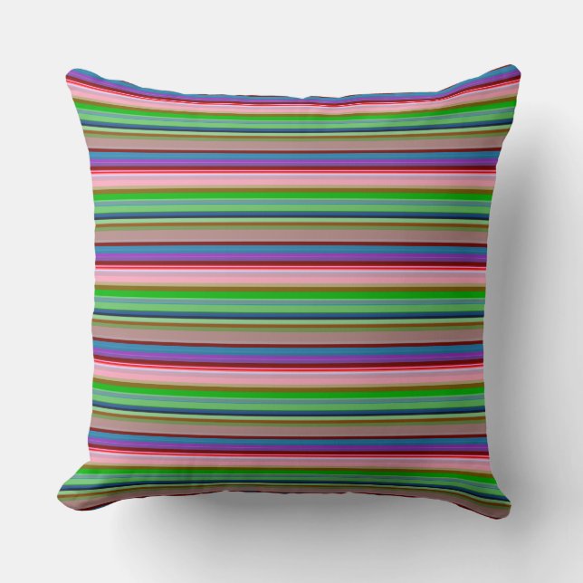 Coussin Rayures colorées chaudes (Recto)