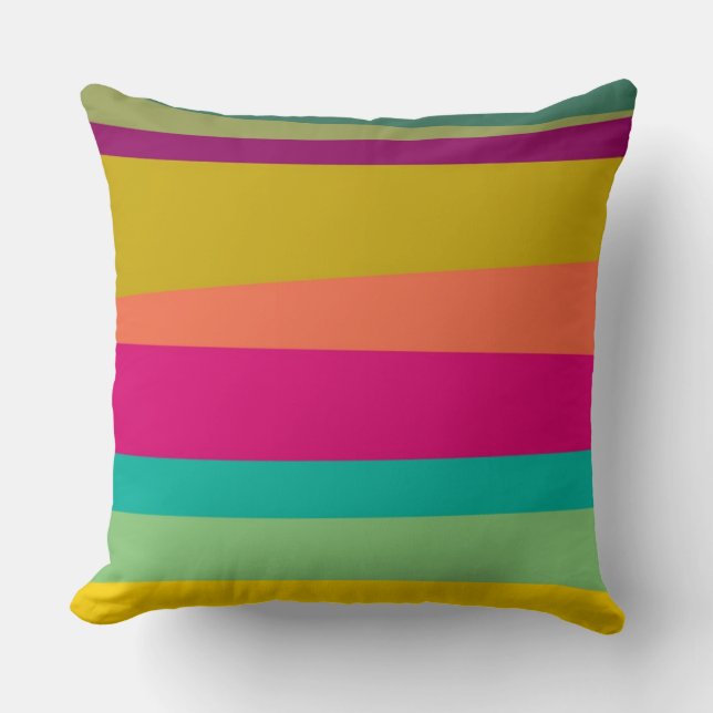 Coussin rayures colorées modelées (Recto)