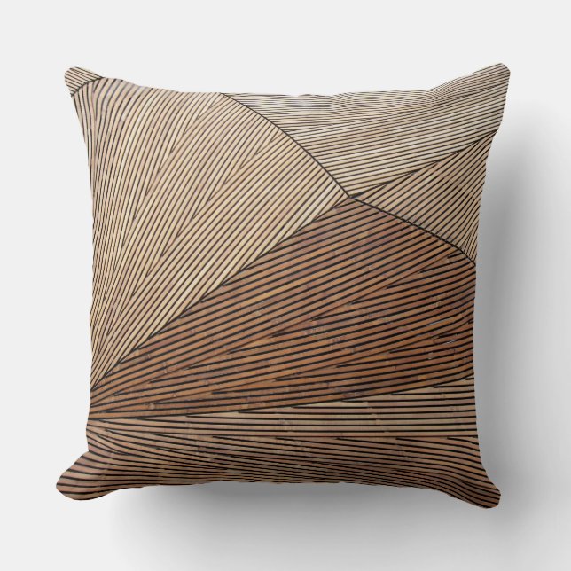 Coussin Rayures dans les tons Brown Jeter l'oreiller (Recto)
