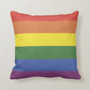 Coussin Rayures d'arc-en-ciel