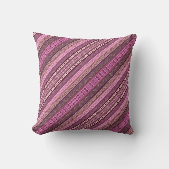 Coussin Rayures de baie boho (Recto)