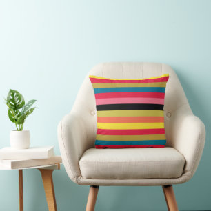 Coussin Rayures de cascade arc-en-ciel