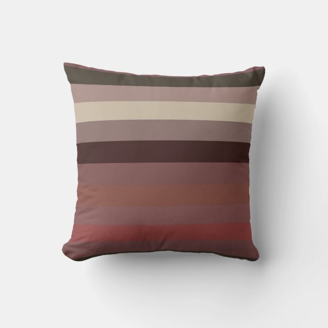 Coussin Rayures de coucher de soleil du désert (Recto)