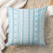 Coussin Rayures de gribouillis floraux en bleu bébé et bla (Couverture)