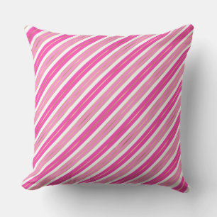 Coussin Rayures de Noël en feuille d'aluminium rose et arg
