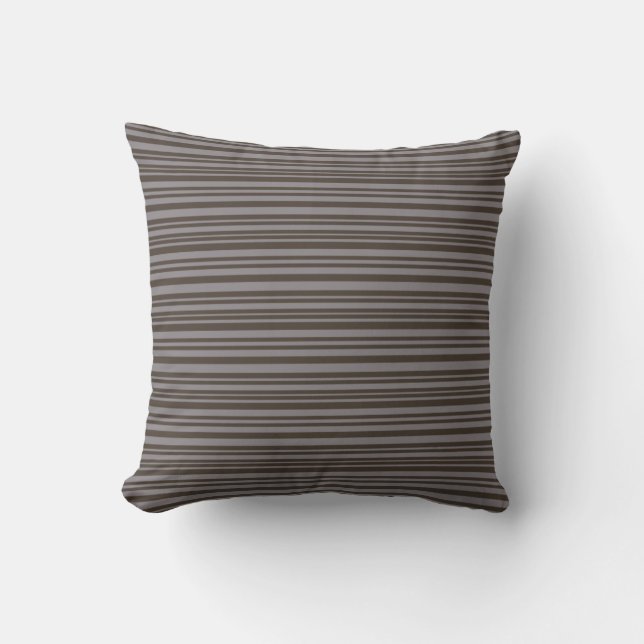 Coussin Rayures de nuances de gris (Recto)