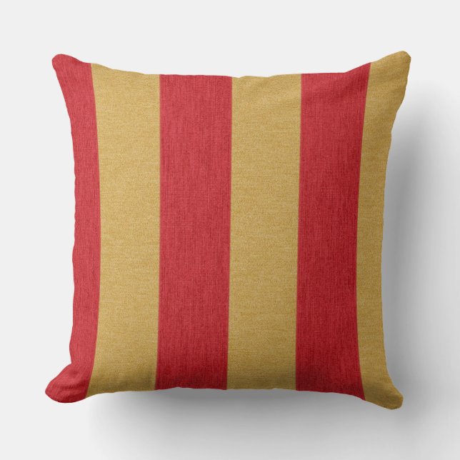 Coussin Rayures de rouge cramoisi et d'or (Recto)