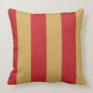 Coussin Rayures de rouge cramoisi et d'or