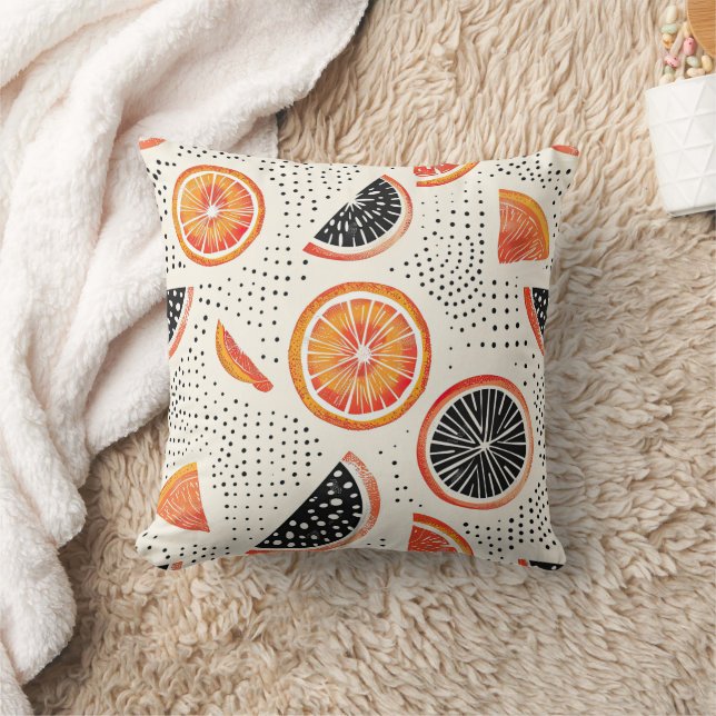 Coussin Rayures de tranche de citron bold (2) (Couverture)