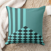 Coussin Rayures de turquoise fraîches carreaux de diamant (Couverture)