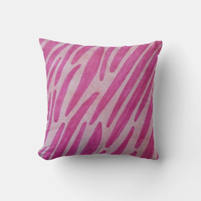 Coussin Rayures de zèbre rose (Recto)