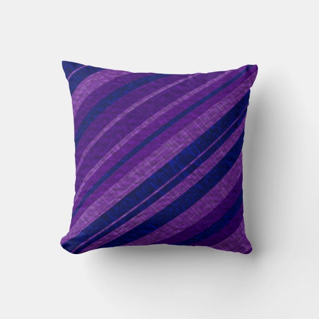 Coussin Rayures diagonales violettes (Recto)