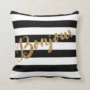Coussin Rayures d'or de Bonjour