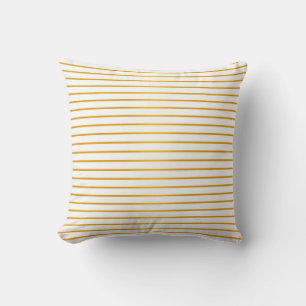 Coussin Rayures dorées et blanches
