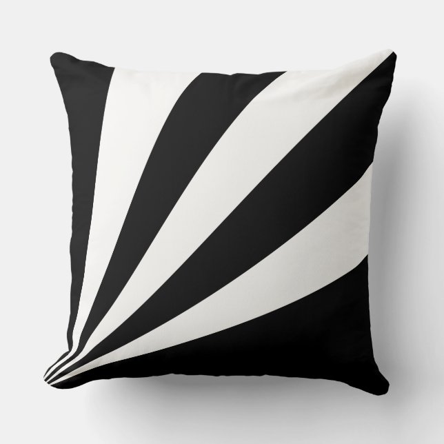 Coussin Rayures élégantes noir et blanc (Recto)