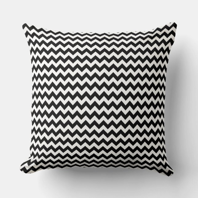 Coussin Rayures élégantes noir et blanc (Recto)