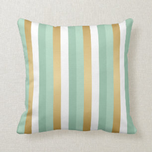 Coussin Rayures en bon état de vert et d'or
