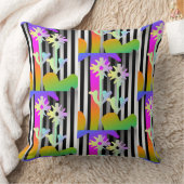Coussin Rayures Et Fleurs Décoratives (Couverture)