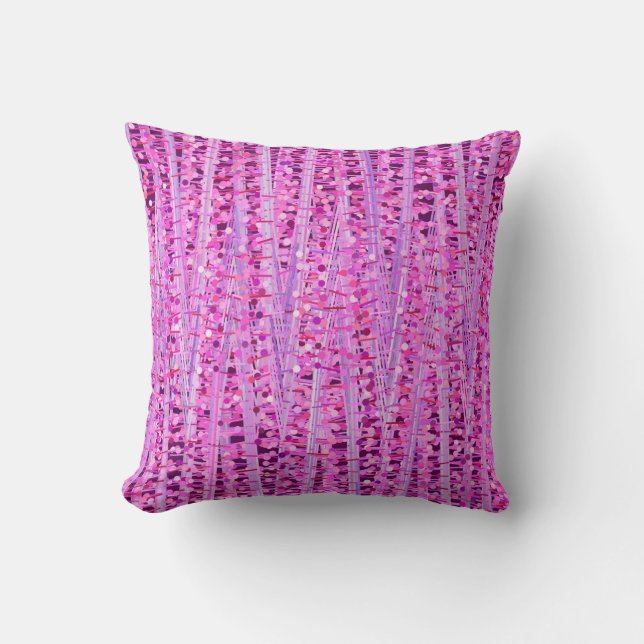 Coussin Rayures et pointes satinées Abstraites, Améthyste  (Recto)