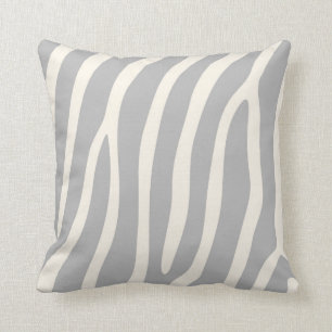 Coussin Rayures exotiques de zèbre dans gris-clair