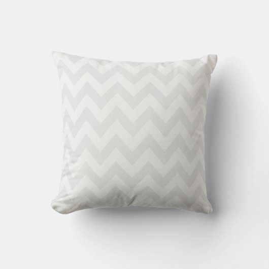Coussin Rayures gris-clair et blanches de Chevron (Recto)