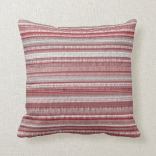Coussin rayures grises et bordeaux cendré motif