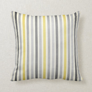 Coussin Rayures grises et jaunes