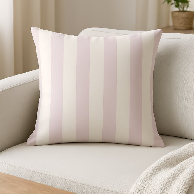Coussin Rayures intemporelles Pastel Rose (Créateur téléchargé)
