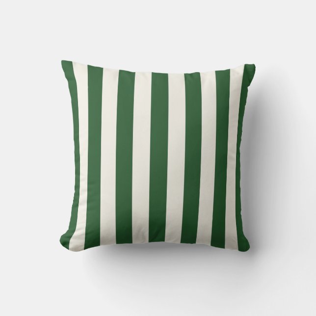 Coussin Rayures Intemporelles Vert (Recto)