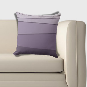 Coussin Rayures Irrégulières Légères à Violet Foncé