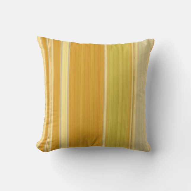Coussin Rayures Jaune Ensoleillé (Recto)